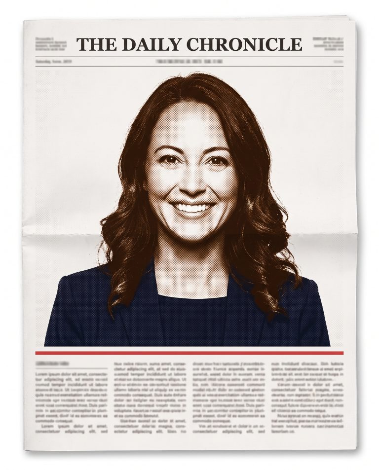 A guest appears as the dominant above-the-fold photograph on the front page of a broadsheet newspaper.